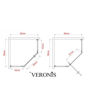 Душевая кабина Veronis KN-8-90 90х90х202