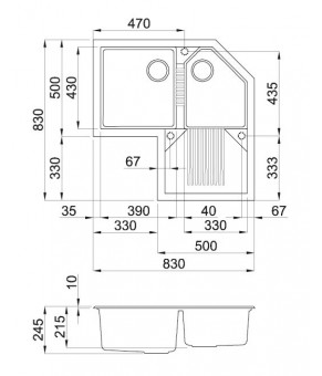 Мойка Elleci Tekno Corner bianco 52
