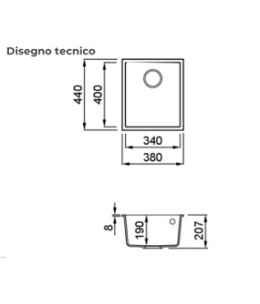 Мойка Elleci Q 100 under top bianco antico 62