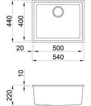 Мойка Elleci Q 105 under top bianco antico 62