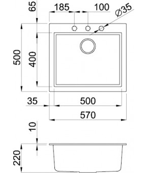 Мойка Elleci Q 105 under top corda 62