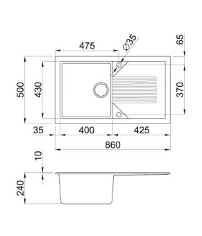 Мойка Elleci Tekno 400 aluminium 79