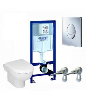 Инсталляция GROHE Rapid SL 38750001/38721001   подвесной унитаз GROHE Solido Perfect c сиденьем Soft Close (39191000)