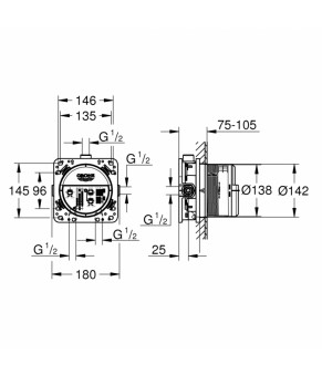 Комплект для подвесного унитаза с прокладкой   SmartBox GROHE Rapid SL 4в1 35600RSL
