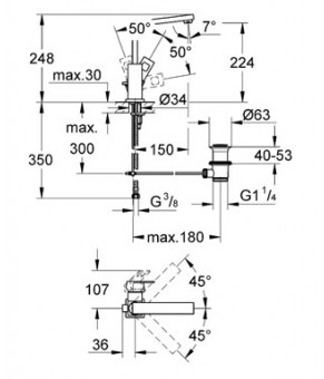 Смеситель Grohe Eurocube 23135000