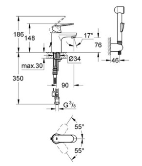 Смеситель Grohe Eurosmart 23125000