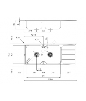 Мойка Foster Spa Elettra 116.2V.STD
