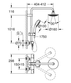 Душевая колонна Grohe Tempesta 27922001