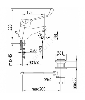 Смеситель локтевой Armatura Special 472-884-00