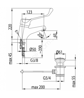 Смеситель локтевой Armatura Special 472-885-00