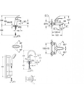 Набор смесителей Grohe Eurosmart 123248МK