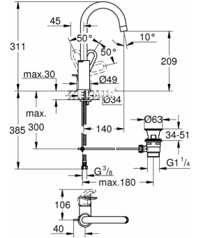 Смеситель Grohe BauLoop 23763000