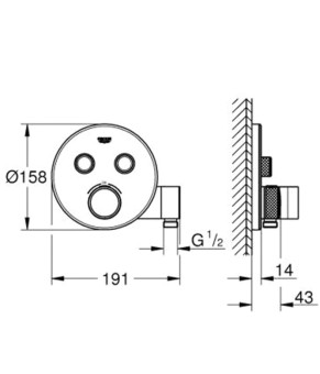 Смеситель Grohe GROHTHERM SMARTCONTROL 29120000