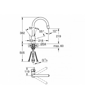 Смеситель Grohe Eurosmart Cosmopolitan 31481000