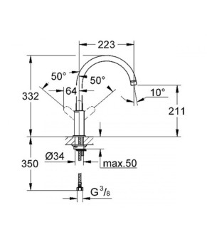 Смеситель Grohe BauEdge 31367000