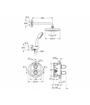 Душевой набор Grohe Grohtherm 1000 34614001