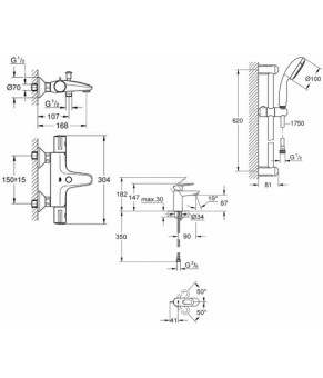 Набор смесителей Grohe Grohtherm 800 34550TS