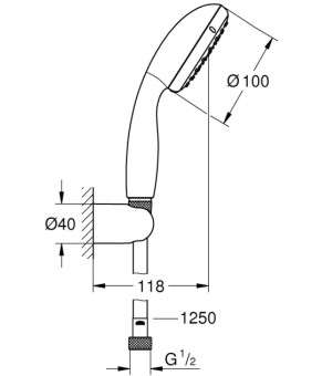 Душевой гарнитур Grohe Tempesta 26164001