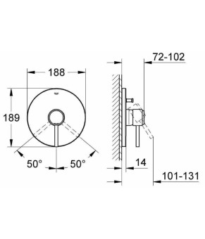 Внешняя часть смесителя GROHE ATRIO 19463001 