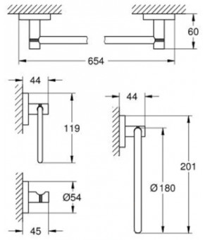 Набор аксессуаров Grohe Essentials 40823001