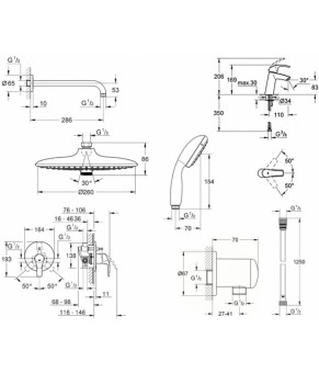 Комплект смесителей Grohe Eurosmart 25183005