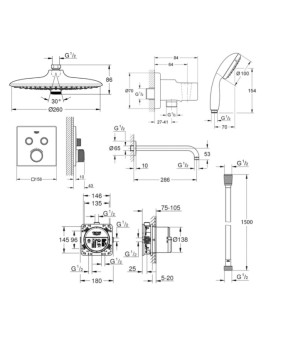 Душевая система Grohe SmartControl 34614SC1