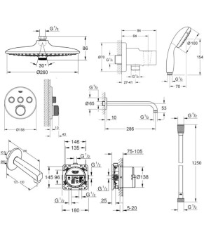 Душевая система Grohe SmartControl 34614SC3