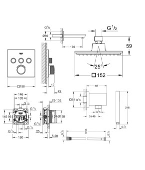 Душевая система Grohe SmartControl 23409SC2