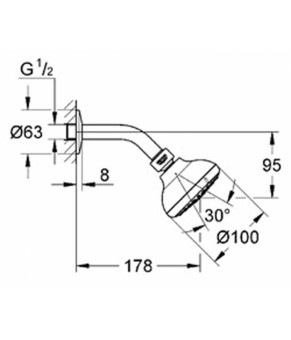 Верхний душ Grohe New Tempesta 100 26088000