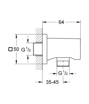 Подключение шланга GROHE RAINSHOWER 27057000