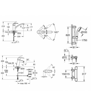 Набор смесителей Grohe Grohtherm 341325