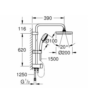 Душевая колонна Grohe Tempesta 27389002