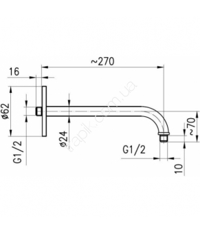 Душевой кронштейн Armatura 835-031-00