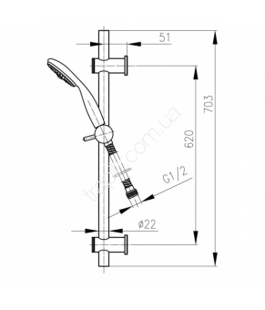Душевой гарнитур Armatura Metis 841-350-00