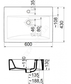 Умывальник Armatura Orne 1610-584-060