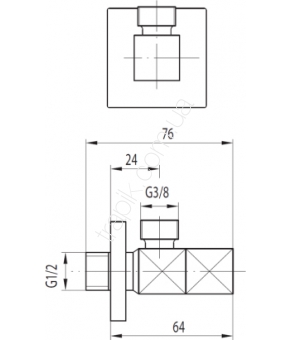 Кран угловой Armatura 244-020-00-BL