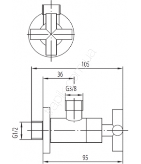Кран угловой Armatura 244-030-00