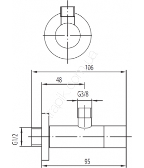 Кран угловой Armatura 244-040-00-BL