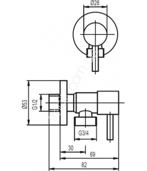 Кран угловой Armatura 244-110-00