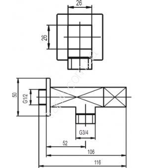Кран кутовий Armatura 244-120-01