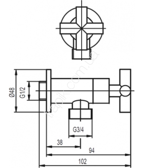 Кран угловой Armatura 244-130-02