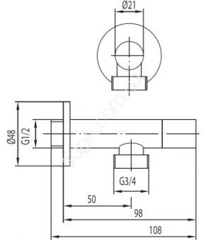 Кран угловой Armatura 244-140-03