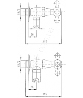 Кран угловой Armatura 270-000-00