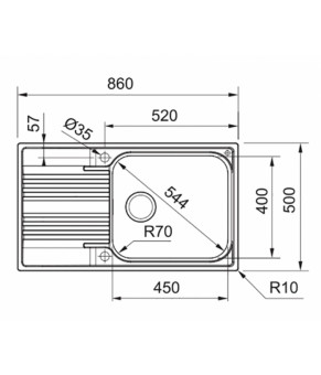 Кухонная мойка Franke Smart SRX 611-86 XL 101.0456.705