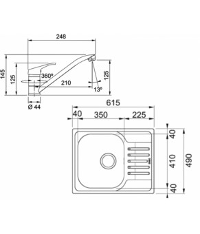 Кухонная мойка Franke Polar PXL 611-60 101.0444.100