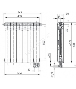 Радиатор Armatura G500F/D 789-101-44 6 секций