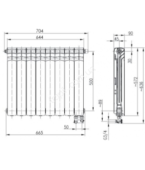 Радиатор Armatura G500F/D 789-101-44 8 секций
