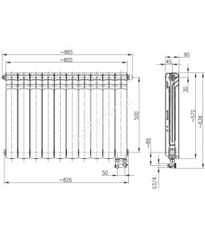 Радиатор Armatura G500F/D 789-101-44 10 секций