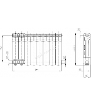 Радиатор Armatura G350F 790-100-44 8 секций