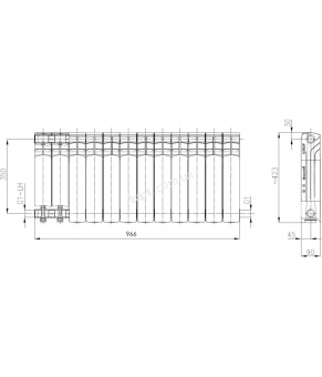 Радиатор Armatura G350F 790-100-44 12 секций